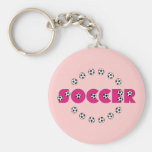 Fútbol en rosa con los balones de fútbol llaveros personalizados