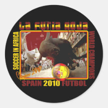 Fútbol Futbol de Bull del español de Furia Roja de Pegatina Redonda