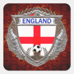 Fútbol inglés calcomanía cuadradas personalizadas