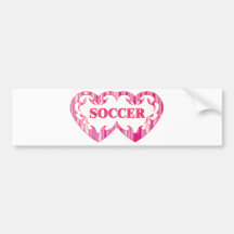 Fútbol tribal de los pares del corazón etiqueta de parachoque