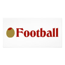 (Fútbol verde oliva del amor de I) Tarjeta Con Foto Personalizada