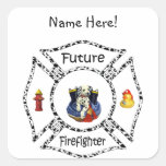 Futuro FF Dalmation Pegatinas Cuadradas Personalizadas
