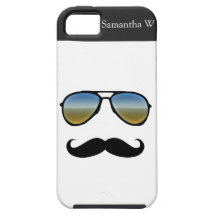 Gafas de sol retras divertidas con el bigote iPhone 5 cobertura