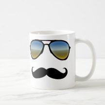 Gafas de sol retras divertidas con el bigote taza