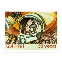 Gagarin Postkarte