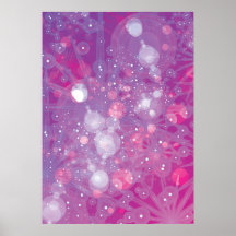 Galaxia Bokeh rosado púrpura Poster