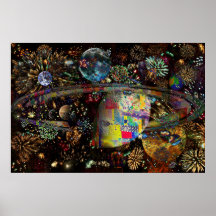 Galaxia de los planetas 2859b del collage de los f poster