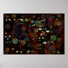 Galaxia del collage 2of4 2859b de los fuegos artif poster