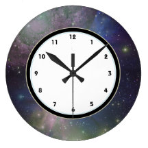 Galaxia del espacio exterior, estrellas y astronom relojes