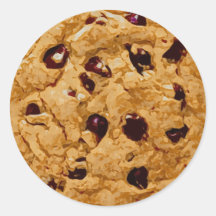 Galleta de microprocesador de chocolate pegatina redonda