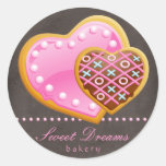 Galleta rosada del corazón de los pegatinas de la 