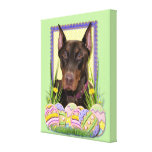 Galletas del huevo de Pascua - Doberman Lienzo Envuelto Para Galerias