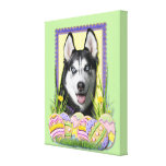 Galletas del huevo de Pascua - husky siberiano Impresiones En Lona Estiradas