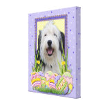 Galletas del huevo de Pascua - perro pastor inglés Impresiones En Lona