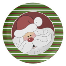 Galletas para la placa de Santa "Papá Noel" {verde Plato Para Fiesta