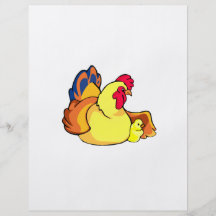 gallina del pollo de la mama con un chick.png tarjetón