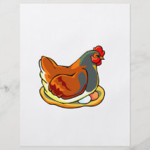 gallina que se sienta en diseño de dos huevos tarjeta publicitaria