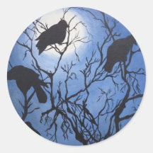 Gallinero iluminado por la luna pegatina
