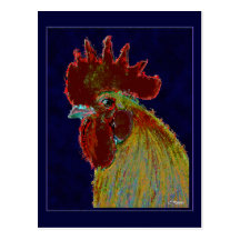 Gallo:  Cabeza del estilo libre Tarjeta Postal