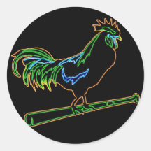 Gallo del arco iris del rancho del pollo pegatina