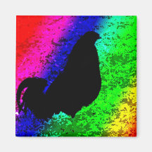 Gallo del arco iris iman para frigorífico