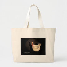 Gallo en el funcionamiento bolsa lienzo