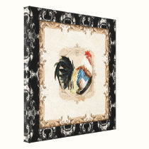 Gallo negro del blanco de Toile n del francés del  impresiones de lienzo