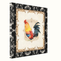 Gallo negro del blanco de Toile n del francés del  impresiones de lienzo