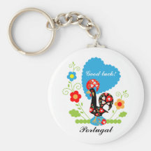 Gallo portugués de la suerte llaveros personalizados