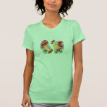 Gallo y pollo del vintage camiseta
