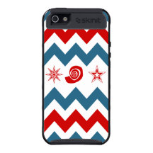 Galones azules blancos rojos intrépidos con remoli iPhone 5 cárcasa