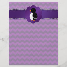 Galones de lujo de la púrpura del pingüino tarjetones