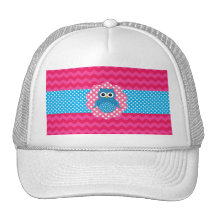 Galones lindos del rosa del búho gorro