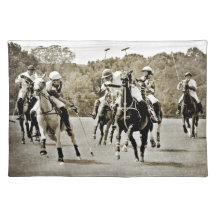 Galope de los caballos del polo manteles