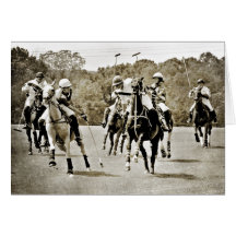 Galope de los caballos del polo tarjetón