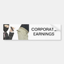Ganancias corporativas pegatina de parachoque