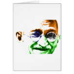 Gandhi en bandera india sutil tarjetón