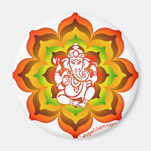 Ganesh en Lotus Imán Para Frigorífico