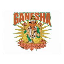 Ganesha hindú tarjeta postal