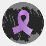 Garabato de general Cancer Lavender Ribbon With Etiquetas Redondas