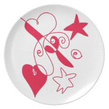 Garabato de las tarjetas del día de San Valentín Plato
