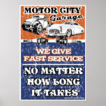 GARAJE 2 DE LA CIUDAD DEL MOTOR POSTERS