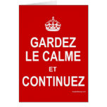 GARDEZ LE CALME Y CONTINUEZ FELICITACIONES