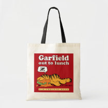 Garfield hacia fuera a almorzar la bolsa de asas bolsas