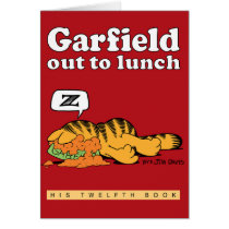 Garfield hacia fuera a almorzar tarjeta de nota tarjetas