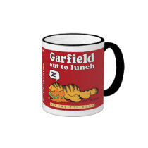 Garfield hacia fuera a almorzar taza tazas
