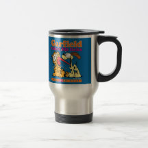 Garfield toma el suyo lame la taza del viaje
