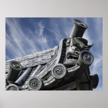 Gargoyle del tejado del templo de Daigo-ji - Kyoto Poster
