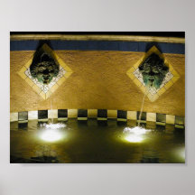 Gargoyles de las piscinas de las fuentes del canal poster