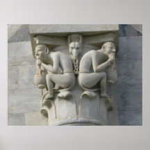 Gargoyles de piedra medievales del siglo XIII Poster